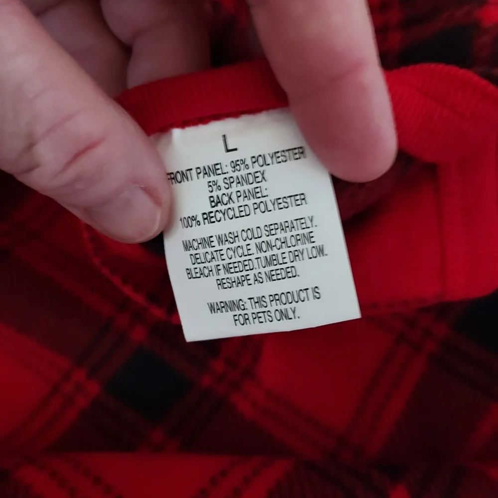 Fun Red Plaid Dog Pajamas Large & Yummy Blue Buffalo Snacks Treats